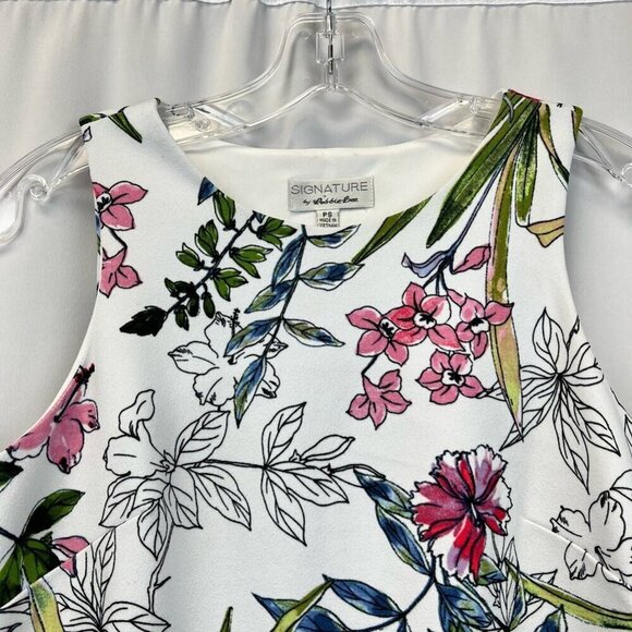 Signature Womens A Line Dress Multicolor Floral Stretch Knit Petites S Petite - Picture 3 of 10